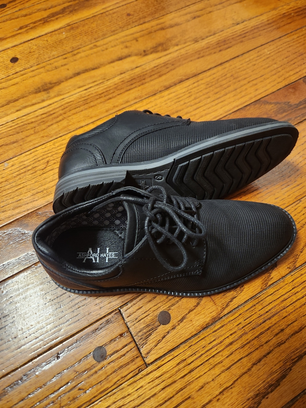 Boy's Black Lace-Up Dress Shoes